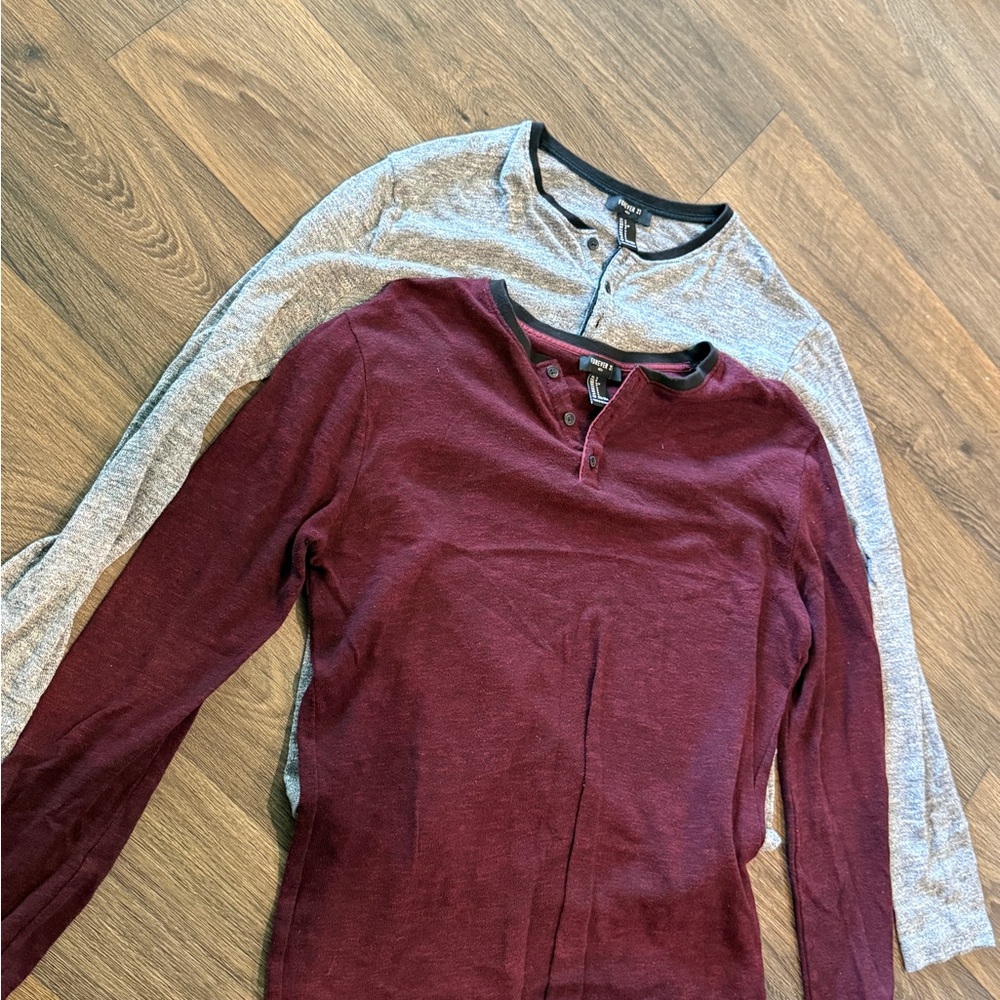 Forever 21 Maroon and gray shirts (pair)